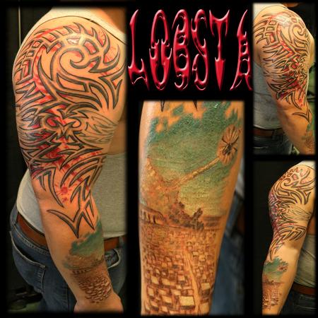 Tattoos - Tribal & Desert Scene - 131296